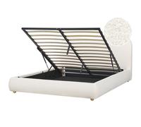 Ottoman Bed Boucle BLAGNAC 160 x 200 cm (EU King Size) Off-White