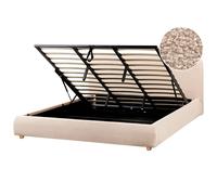 Beliani Ottoman Bed Boucle Blagnac 180 X 200 Cm Eu Super King Beige
