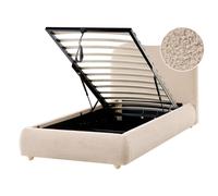 Ottoman Bed Boucle BLAGNAC 90 x 200 cm (EU Single) Beige