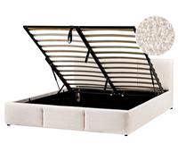 Ottoman Bed BOUSSE Boucle Off-White 160 x 200 cm (EU King Size)