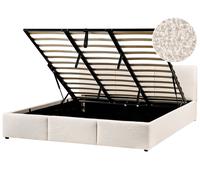 Ottoman Bed BOUSSE Boucle Off-White 180 x 200 cm (EU Super King)