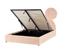 Ottoman Bed Boucle CHADENET 140 x 200 cm (EU Double) Peach Pink