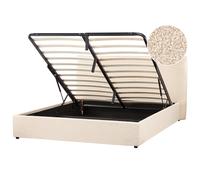 Ottoman Bed Boucle LAVAUR 160 x 200 cm (EU King Size) Beige