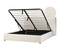 Ottoman Bed Boucle LAVAUR 160 x 200 cm (EU King Size) Off-White