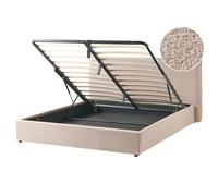 Beliani Ottoman Bed Boucle LAVAUR 160 x 200 cm (EU King Size) Taupe
