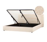 Ottoman Bed Boucle LAVAUR 180 x 200 cm (EU Super King) Beige