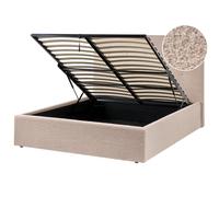 Ottoman Bed Boucle LORIENT 140 x 200 cm (EU Double) Beige