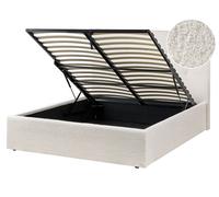 Ottoman Bed Boucle LORIENT 140 x 200 cm (EU Double) Off-White