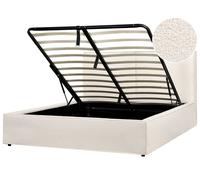 Ottoman Bed MOISSAC Boucle Off-White 160 x 200 cm (EU King Size)