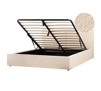 Beliani Ottoman Bed Boucle Moissac 180 X 200 Cm Eu Super King Beige