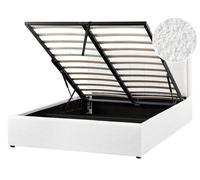 Ottoman Bed MONTLAUR Boucle White 140 x 200 cm (EU Double)