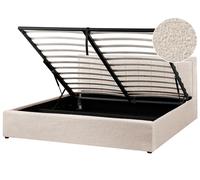 Beliani Ottoman Bed Montlaur Boucle Beige 180 X 200 Cm (Eu Super King)