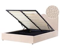Beliani Ottoman Bed Nanterre Boucle Beige 160 X 200 Cm (Eu King Size)