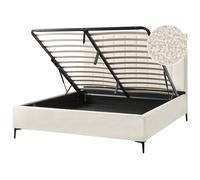 Beliani Ottoman Bed Boucle Sezanne 180 X 200 Cm (Eu Super King) Off-White