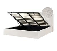 Ottoman Bed Boucle VION 180 x 200 cm (EU Super King) Off-White