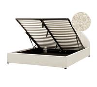 Beliani Ottoman Bed Chadenet Boucle Off-White 160 X 200 Cm (Eu King Size)