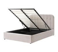 Ottoman Bed CHALLANS Chenille Taupe 140 x 200 cm (EU Double)