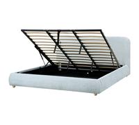 Ottoman Bed Chenille BLAGNAC 180 x 200 cm (EU Super King) Light Blue