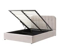 Ottoman Bed Chenille CHALLANS 160 x 200 cm (EU King Size) Taupe