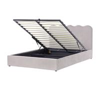 Beliani Ottoman Bed Fabric NANTERRE 160 x 200 cm (EU King Size) Beige