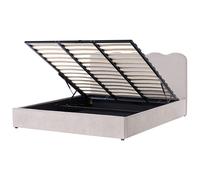 Beliani Ottoman Bed Fabric NANTERRE 180 x 200 cm (EU Super King) Beige