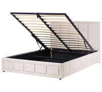 Ottoman Bed QUIBERON Chenille Taupe 160 x 200 cm (EU King Size)