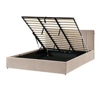 Ottoman Bed DREUX Velvet Taupe 180 x 200 cm (EU Super King)