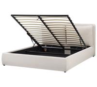Ottoman Bed BAJONNA Fabric Beige 160 x 200 cm (EU King Size)