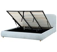 Ottoman Bed Chenille BLAGNAC 180 x 200 cm (EU Super King) Light Blue