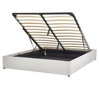 Ottoman Bed without Headboard DINAN Fabric Light Grey 160 x 200 cm (EU King Size)