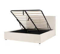 Beliani Ottoman Bed Fabric Moissac 160 X 200 Cm (Eu King Size) Beige