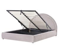 Beliani Ottoman Bed Mouzon Chenille Taupe 160 X 200 Cm (Eu King Size)