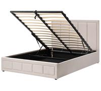 Ottoman Bed QUIBERON Fabric Beige 140 x 200 cm (EU Double)