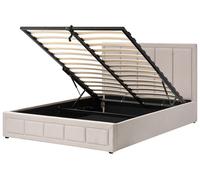 Ottoman Bed QUIBERON Fabric Beige 160 x 200 cm (EU King Size)