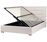 Beliani Ottoman Bed Rouen Fabric Light Beige 140 X 200 Cm (Eu Double)