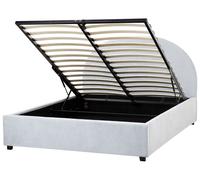 Beliani Ottoman Bed Vaucluse Chenille Light Blue 140 X 200 Cm (Eu Double)