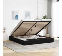 Ottoman Bed Frame Black Velvet 200x200 cm Hydraulic Storage Slatted MetalPlywood [EEK: A]