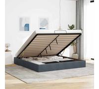 Ottoman Bed Frame Dark Grey Velvet 200x200 cm Hydraulic Lift Storage Bed Uphol. [EEK: A]