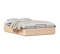 Ottoman Bed Frame Natural Solid Pine Small Single Gas Lift Storage With Handles