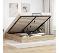 Ottoman Bed Frame Sonoma Oak 180x200cm Chipboard Gas-Lift Underbed Handles Easy