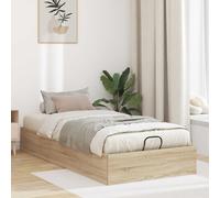 Ottoman Bed Frame Sonoma Oak 90x200cm Gas Lift Storage Under-Bed Handle Flatpack