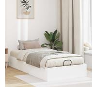 Ottoman Bed Frame White 90x200cm Chipboard Gas-Lift Storage Handle Ends EasyFit