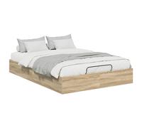 Ottoman Bed Frame White 120x200cm Chipboard Gas Lift Storage With Handles Large