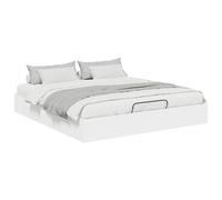 Ottoman Bed Frame White 160x200cm Chipboard Gas Lift Storage Easy Assemble Now