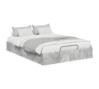 Ottoman Bed Frame Black Oak 203 x 140 x 25 cm Engineered Wood