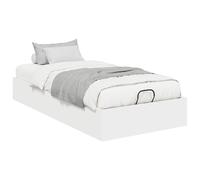 Ottoman Bed Frame White 90x200cm Chipboard Gas-Lift Storage Handle Ends EasyFit