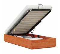 Ottoman Bed Frame Wax Brown 140 x 200 cm Solid Pine Wood