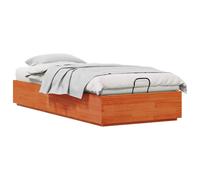 Ottoman Bed Frame Natural Solid Pine 80 x 200 cm Storage Gas Lift Handles NoBox