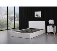 KOSY KOALA Ottoman Bed Gas Lift Storage Leather White 3ft Single Pine Wood Bedroom KOSY KOALA White