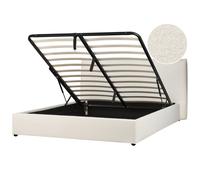 Ottoman Bed Boucle LAVAUR 180 x 200 cm (EU Super King) Off-White